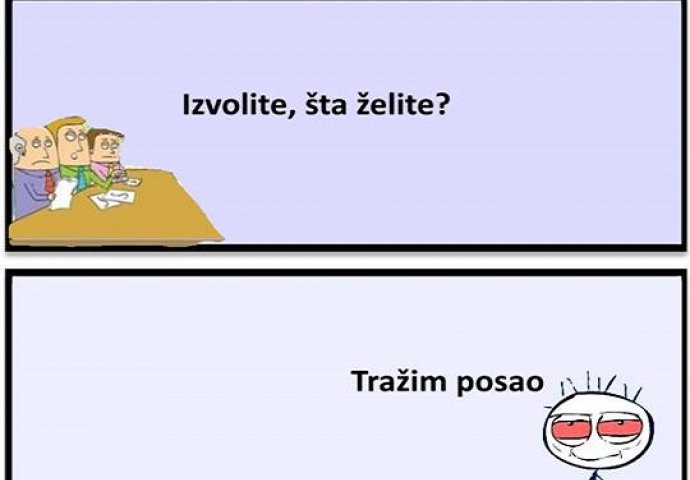 Izvolite, šta želite? Tražim posao!