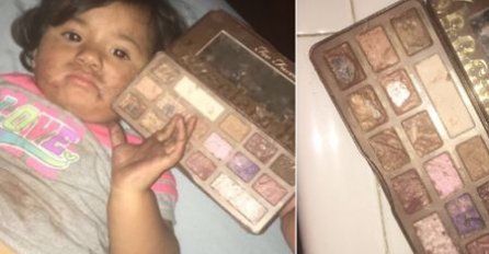 Sjenke za oči ili čokolada: Preslatka djevojčica pojela tetkine sjenke za oči (FOTO) 
