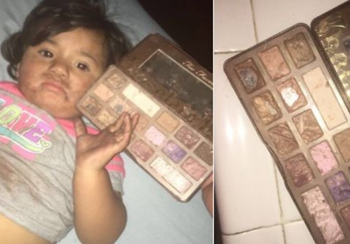 Sjenke za oči ili čokolada: Preslatka djevojčica pojela tetkine sjenke za oči (FOTO) 