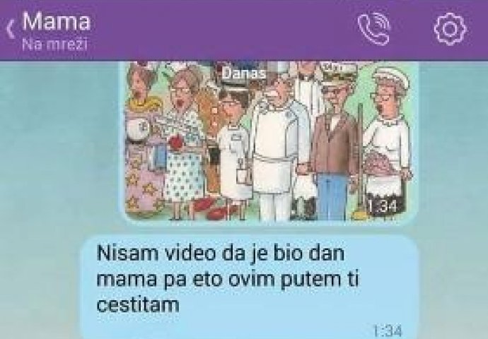 Čestitao mami njen dan, ali ne baš na vrijeme