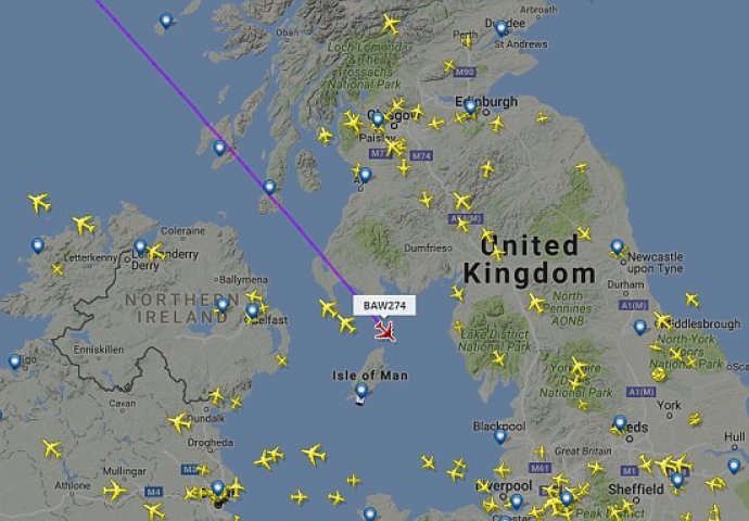 Avion "British Airwaysa" proglasio uzbunu iznad Škotske