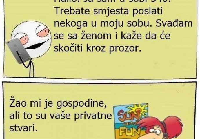 Buraz se svađa sa ženom, hoće da skoči kroz prozor