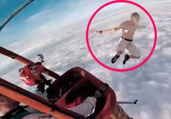 Skinuo je majicu, a onda je u bermudama iskočio iz zračnog balona bez padobrana (VIDEO)