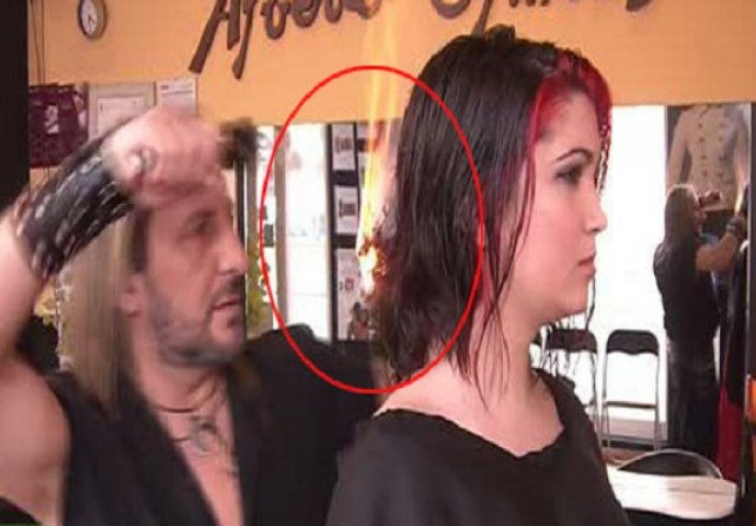 Došla je kod frizera a on joj je zapalio kosu, ovako nešto do sada niste vidjeli (VIDEO)