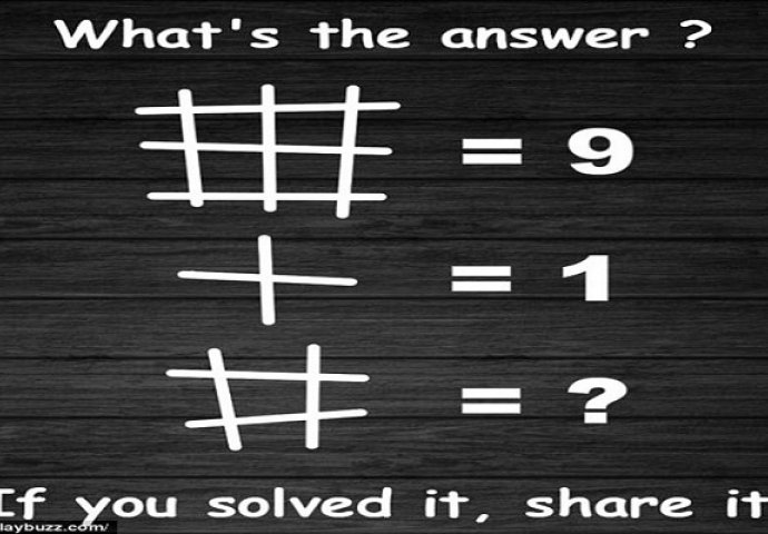 Znate li tačan odgovor na ovu mozgalicu? 