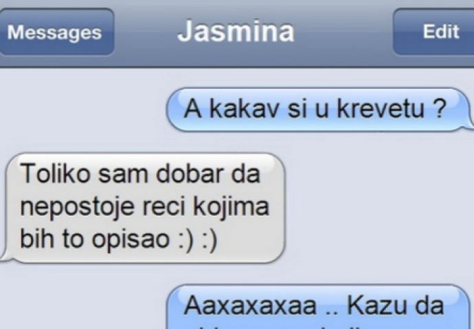 Jasmina se ponadala da mu je ovom porukom 'spustila', a zapravo je on njoj