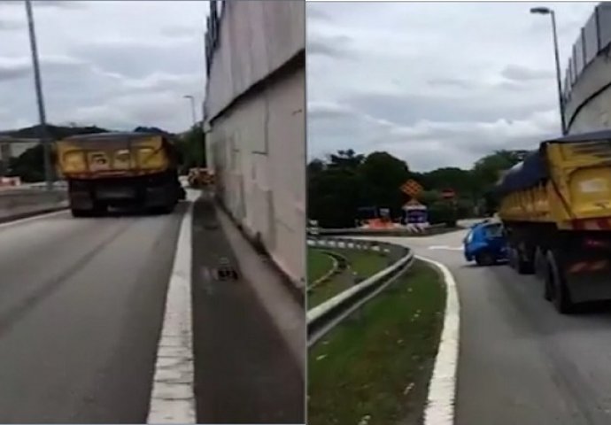 Vozeći se cestom naišao je na kamion: Kada je vidio šta šofer radi, ostao je u šoku (VIDEO)