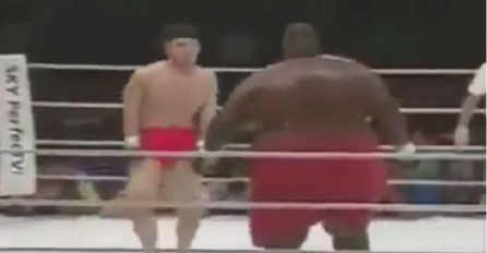 Pogledajte šta se desi kada hrvač od 270 kila napadne MMA borca od 74 kilograma (VIDEO)