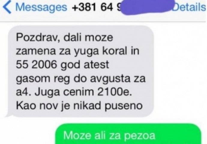 On bi da mijenja auto, pa je uslijedio najurnebesniji odgovor ikada