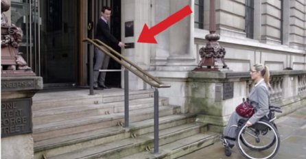 Ova žena s invaliditetom se ne može popeti uz stepenice, pogledajte šta se desi kad pritisne dugme (VIDEO)