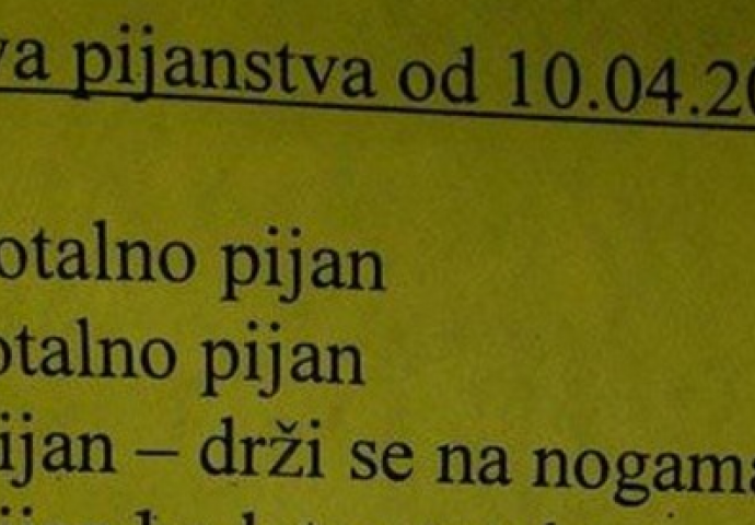 Majka vodi zanimljivu evidenciju o pijanstvu