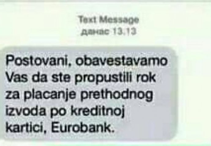 Urnebesan odgovor banci: "Zašto kasnim sa plaćanjem rate?"