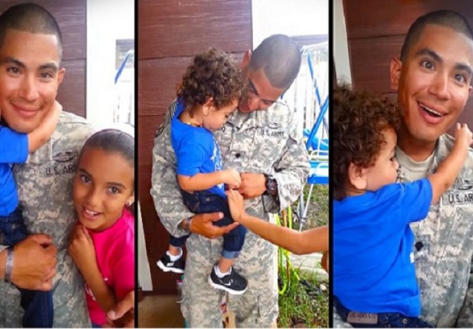Vojnik je došao kući a tamo ga je čekalo najljepše iznenađenje, njegova reakcija govori sve (VIDEO)