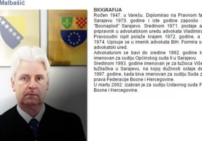 Kulminiralo na slučaju Ćosić: Sudija Malbašić podnio ostavku na članstvo u Nezavisnom odboru
