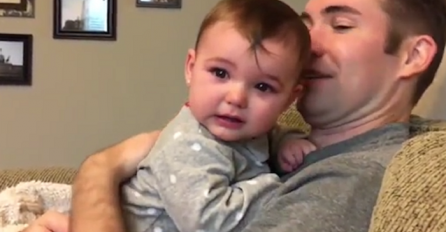 Beba je prvi put ugledala tatu bez brade, a njena reakcija je genijalna (VIDEO)