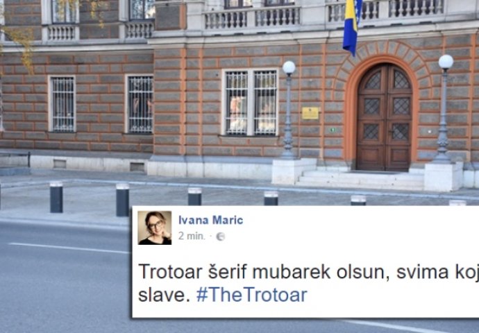 Svečano otvaranje trotoara ispred Predsjedništva BiH i dalje zabavlja građane na društvenim mrežama