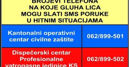 Besplatni brojevi telefona za gluhe osobe: U hitnim situacijama poslati SMS poruku