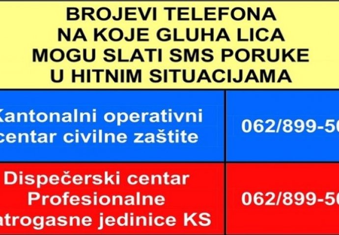 Besplatni brojevi telefona za gluhe osobe: U hitnim situacijama poslati SMS poruku