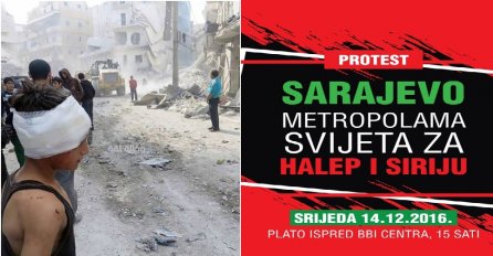 Danas miting podrške 'Sarajevo - Metropolama svijeta za Halep i Siriju'