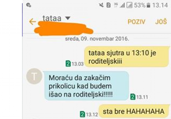 Tati je već jasno šta ga čeka na roditeljskom pa se sprema na vrijeme