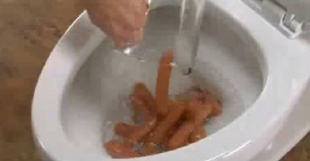 Istresao je nekoliko hrenovki u WC šolju, no čekajte da vidite zašto (VIDEO)