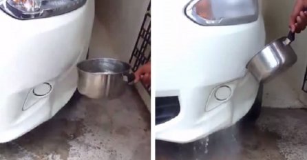 Uzeo je šerpu ključale vode i približio je svom automobilu, ovo odmah moramo probati (VIDEO)