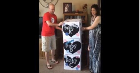 Mama i tata su otkrili spol svojih trojki pomoću tri kutije, pogledajte kako je porodica reagovala (VIDEO)