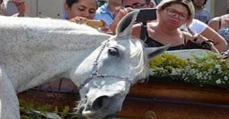 Srce da prepukne: Pogledajte kako je konj plakao na sahrani svog vlasnika (VIDEO)