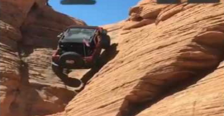 Sjeo je u džip i krenuo da se penje uz veliku stijenu, ovako nešto još niste vidjeli (VIDEO) 