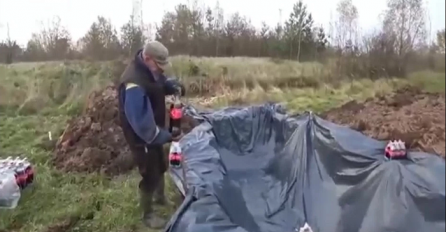 Iskopao je rupu u svom dvorištu i napunio je Coca-Colom, a onda je sjeo u svoj stari Audi i uradio ovo (VIDEO)