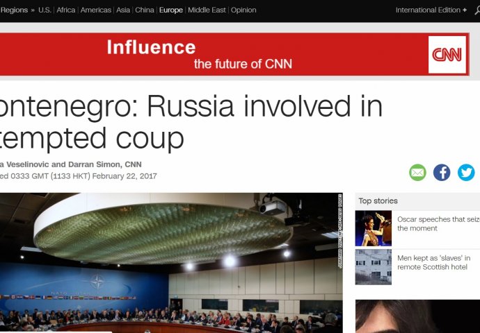 CNN piše o događajima u Crnoj Gori: Rusija stoji iza pokušaja likvidacije Đukanovića i spriječavanja širenja NATO