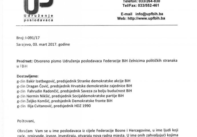 OTKRIVAMO TEKST PISMA Poslodavci traže pomoć političkih lidera: Novalićeva vlada nam samo otežava poslovanje, učinite nešto! 