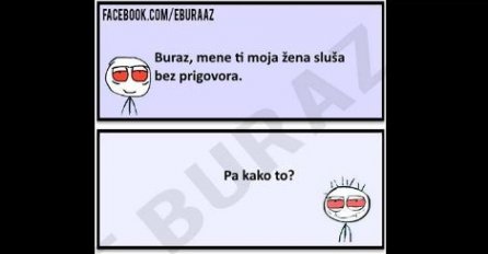 Buraza žena sluša bez prigovora