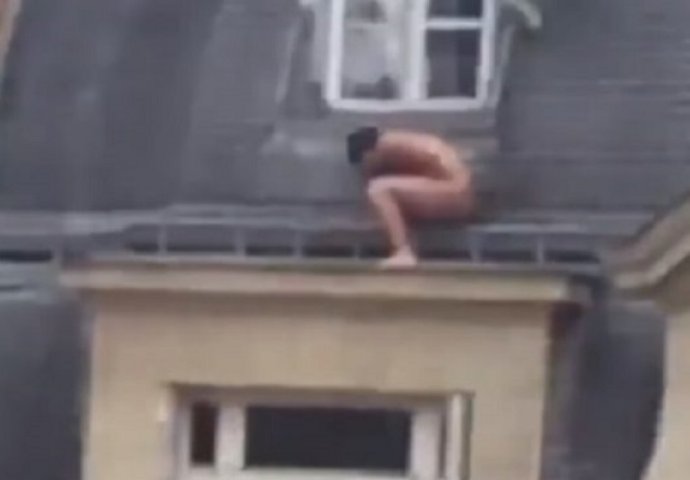 Kada muž dođe ranije kući: Goli ljubavnik se "sakrio" na krovu (VIDEO)