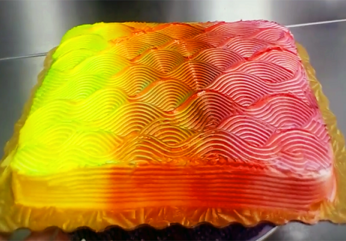 Izgleda kao obična torta, no pogledajte šta se dogodilo kada ju je zavrtila (VIDEO)