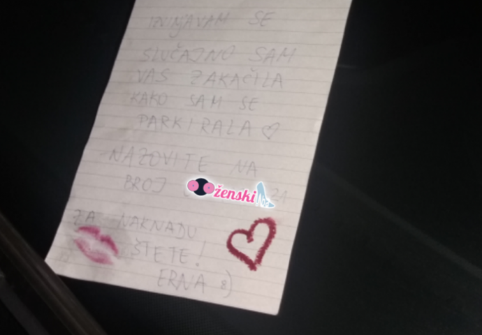 Tuzlaka djevojka udarila na parkingu, a njegovo pismo je nešto najromantičnije što ćete danas pročitati 