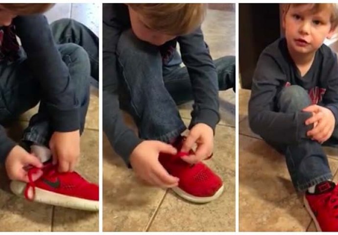 Petogodišnji dječak demonstrirao svoju metodu vezanja pertli koja zaista funkcioniše (VIDEO)