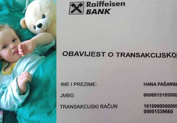 DOBRO SE DOBRIM VRAĆA: Pomozimo dvogodišnjoj djevojčici Hani Pašanbegović