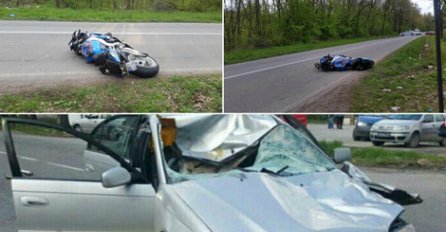 STRAVIČNA NESREĆA:  Poginuli momak i djevojka, motociklista kroz šoferšajbu ULETIO U AUTOMOBIL!