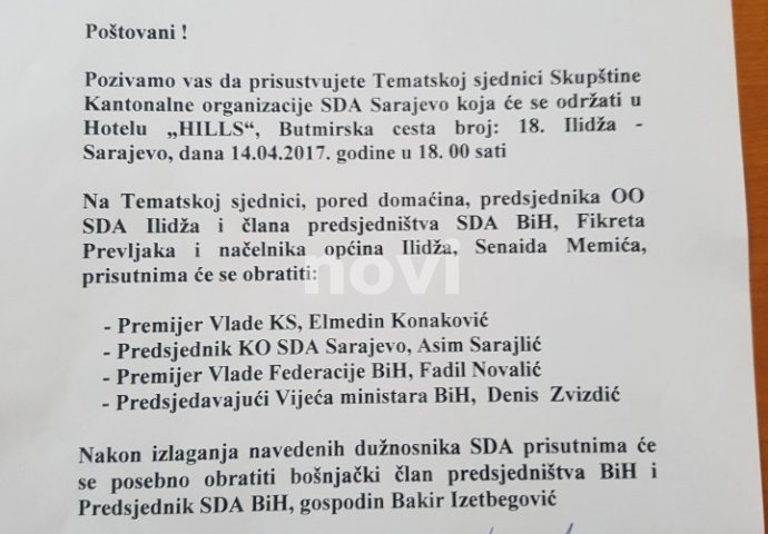 Novi.ba saznaje: Izetbegović, Zvizdić, Novalić sutra na SPECIJALNOM ZASJEDANJU kantonalnog odbora SDA!