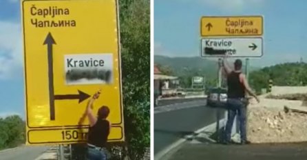 SRAMOTNO PONAŠANJE: Pojavio se snimak uništavanja ćiriličnih natpisa u Hercegovini (VIDEO)
