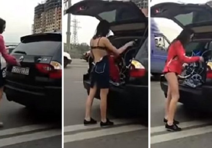 Zaustavila je svoj BMW X5 i počela da se skida nasred ceste, nećete vjerovati šta je uradila u nastavku (VIDEO)