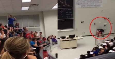 Profesor se opkladio sa studentom: Ako pogodiš kantu na drugoj strani amfiteatra, svi ste prošli (VIDEO) 