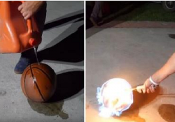 Polio je košarkašku loptu benzinom, a onda je zapalio: Kada vidite šta je sljedeće uradio, past ćete sa stolice (VIDEO)