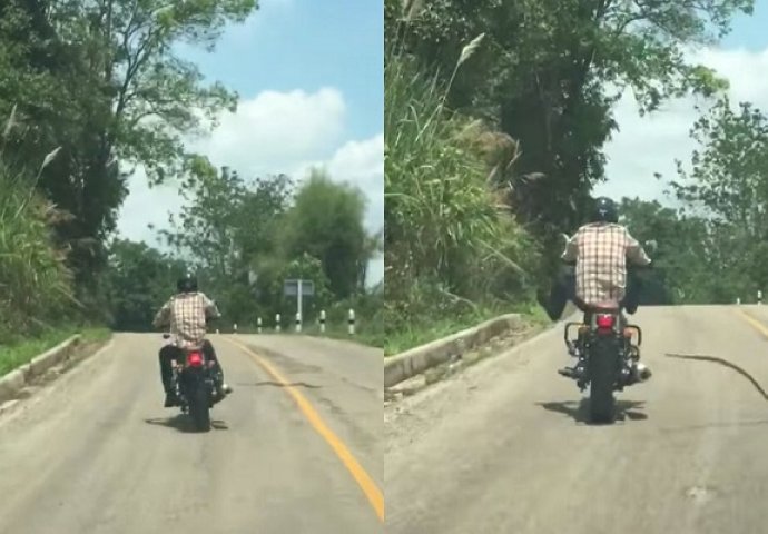 Snimao je motociklistu ispred sebe, ali na 0:47 je doživo šok života! (VIDEO)