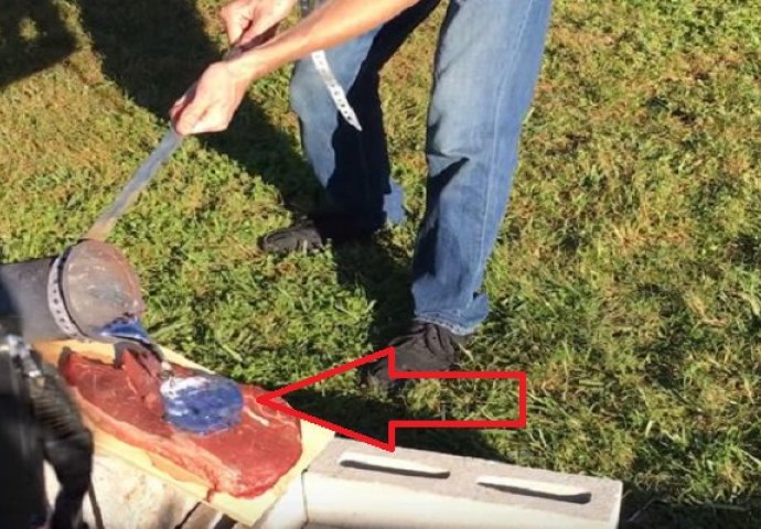 Istresao je topljeni aluminijum na komad mesa, krajnji rezultat će vas raspametiti! (VIDEO) 