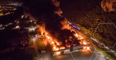 POTRESNI PRIZORI IZ ZRAKA: Bingo u potpunosti izgorio, radnici u suzama gledaju požar! (FOTO + VIDEO)