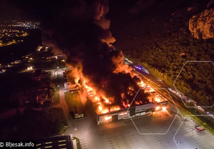 POTRESNI PRIZORI IZ ZRAKA: Bingo u potpunosti izgorio, radnici u suzama gledaju požar! (FOTO + VIDEO)