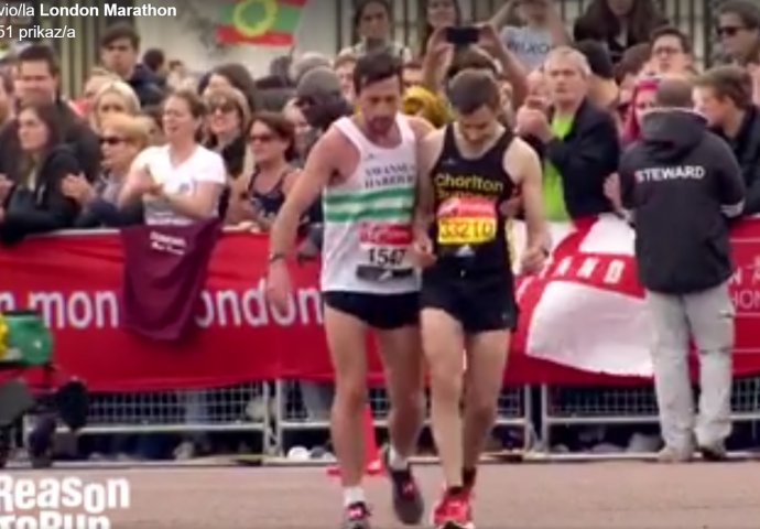 KRAJ LONDONSKE UTRKE Bio je samo 200 metara do kraja maratona, a onda je  uradio NEVJEROVATNU STVAR