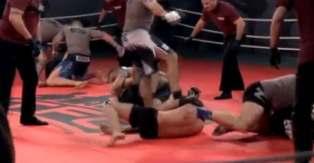  POTPUNI HAOS: Opšta tuča na MMA borbi, publika uletjela u ring 